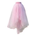 thumbnail image 3 of Colorful Layered Mesh Skirt, Asymmetrical High Waist, Elastic Waistband, Flowy Chiffon, Tiered Ruffle Hem, Long Tulle Skirt for Women, 3 of 5