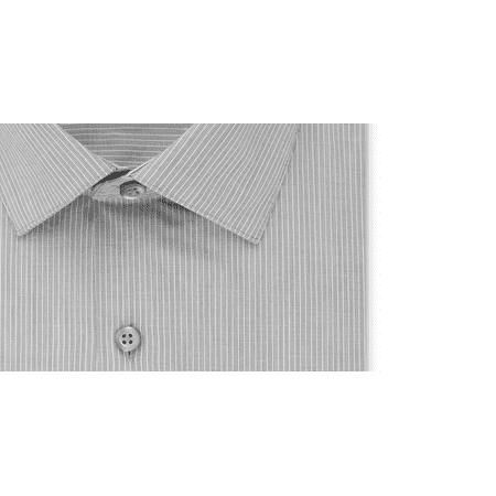 KENNETH COLE Mens Gray Striped Collared Classic Fit Non Iron Dress Shirt 2XL 18/18.5- 34/35