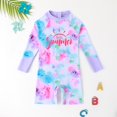 thumbnail image 6 of GYRATEDREAM Girls One Piece Swimsuit Bathing Suit Zipper Rash Guard Kid Short Sleeve Swimwear Beach Wear UPF50+ Sunsuit for 7Y Purple, 6 of 8
