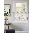 thumbnail image 3 of Botanical Flower Tier Curtains 36 Inch Length,Sheer Curtains for Bedroom Living Room Window Country Farm Butterfly Spring Plant Rod Pocket Drapes Kitchen Curtains Small Half Window 27.5"x36" 2 Panels, 3 of 6