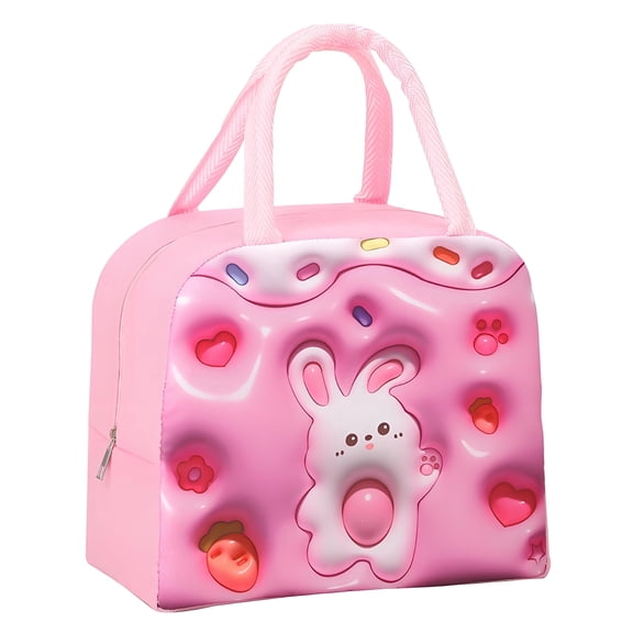 NIETEIN Lunch Bag Box Insulated Cooler Portable Reusable (Bunny)