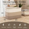 thumbnail image 2 of 118L Extra Large Blanket Basket, Rectangle Woven Cotton Rope Storage Basket,Used for storing Dirty Clothes, Stuffed Animal Toy Storage for Living Room,Kids Room,25" x 17" x 16", Gradient Brown, 2 of 14