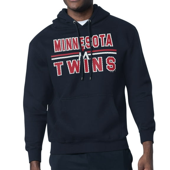 Men's Starter Navy Minnesota Twins Team Mesh Print Graphic Pullover Hoodie