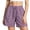 v#5Purple19, variant on Rggeeun Women'S Shorts Solid Color Elastic Waist Front Seam Wide Leg Relaxed Fit Pleated With Adjustable Tie & Side Pockets For Splash Fun Bottoms,White,L