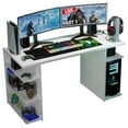 thumbnail image 6 of Madesa Large Modern Gaming Computer Desk 53 Inch with 5 Shelves Cable Management Student Study Wooden Table Home Office Gamer Desk for Kids and Adults - White, 6 of 8