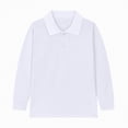 thumbnail image 4 of HCNTES Long Sleeve Polo Shirts For Boys Boys Shirt Little Big Boys' Long Sleeve Button Down Casual Dress Shirt(White,6-7 Years), 4 of 5