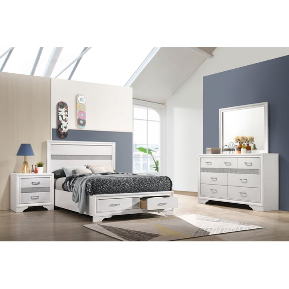 Coaster Miranda 4-Piece Full Bedroom Set, White