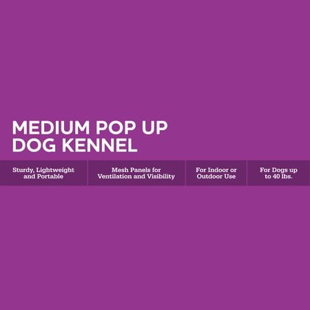 VIBRANT LIFE SOFT-SIDED POP OPEN DOG KENNEL, BLUE, MEDIUM