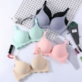 thumbnail image 3 of PENGXAING Wuffmeow Mode Femmes Aucune Trace Sans Acier Couleur Unie Recueilli Soutien-Gorge, 3 of 6