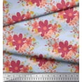 thumbnail image 2 of Soimoi Blue Cotton Poplin Fabric Artistic Leaf & Floral Fabric Prints By Yard 42 Inch Wide, 2 of 3