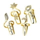 thumbnail image 2 of Anillos de apertura de punta de cristal Fernando dorado para mujer, 2 of 8