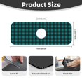 thumbnail image 2 of Fuzoiu Teal On Black Plaid Print Kitchen Faucet Suction Pad, Sink Splash Guard Faucet Mat, Faucet Handle Drip Catcher Tray Drying Mat For Bathroom Kitchen Bathroom Countertop, 2 of 7