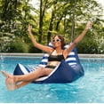thumbnail image 4 of Big Joe Captain's Float No Inflation Needed Pool Lounger, American Nautical Stripe Double Sided Mesh, Quick Draining Fabric, 3 feet, 4 of 8