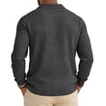 thumbnail image 5 of gzxflxpge Linen Polo Shirt for Men Beach Vacation Button Down Long Sleeve Lapel T-Shirt Fall Winter Slim Fit Pure Color Stylish Pullover Black 2XL, 5 of 5