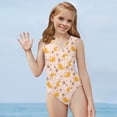 thumbnail image 2 of SEANATIVE Corgi Paws One-Piece Swimsuit Comfortable Kids Cover Ups for Swimwear Girls Leisure V Neck Beach Bathing Suit Size 11-12 Years, 2 of 7