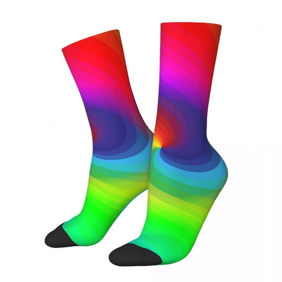 Swirl Art Socks Colorful Tie Dye Leisure Stockings Winter Anti Skid Women Men Socks High