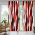 thumbnail image 3 of Outdoor Curtains for Patio Waterproof, Red Striped Ombre Windproof Pravicy Outside Porch Blackout Curtain, Modern Red Moire Geometric Sun Blocking Grommets Curtains for Cabana Gazebo 2 Panels 54"x95", 3 of 9