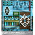 thumbnail image 1 of Soimoi Poly Georgette Fabric Southwestern Patchwork Printed Fabric 1 Yard 52 Inch Wide, 1 of 1