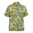 thumbnail image 5 of joogoo Men's Hawaiian Shirt Chrysanthemum Flowers Short Sleeve Casual Button Down Shirts M, 5 of 6