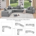 thumbnail image 4 of Oversized Modular Sectional Sofa, Modern Couch, Luxury Boucle Floor Couch Set, Convertible Sleeper Couch with Free Combination, Spacious Foam-Filled Sofa Bed for Living Room (Gray), 4 of 9