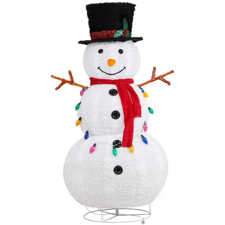 Zimtown 4ft LED Lighted Snowman, Christmas Snowman with 20 Colored Lights, Hat, 1 Count Zimtown 4ft LED Lighted Snowman, Christmas Snowman with 20 Colored Lights, Hat, 1 Count