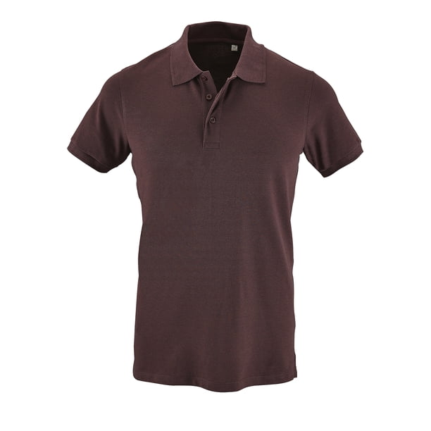SOLS - Polo de manga corta piqué modelo Phoenix para hombre (Oxblood Jaspeado)