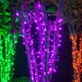 thumbnail image 3 of Set of 70 Purple LED Mini Halloween Lights 4" Spacing, 24', Black Wire Home Party Decoration Indoor Outdoor String Lights Set, 3 of 6