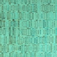 thumbnail image 1 of Ahgly Company Indoor Square Abstract Turquoise Blue Modern Area Rugs, 5' Square, 1 of 4