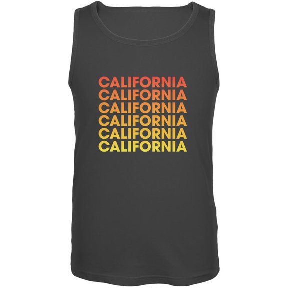 California Repeating Gradient Charcoal Grey Adult Tank Top - Large