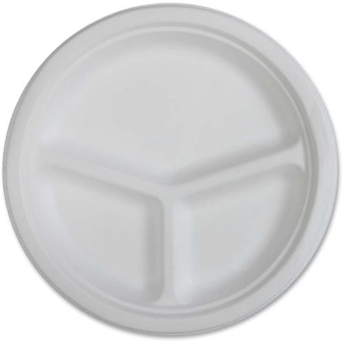 Z403603 540 Chinet trays paper plate Ø 26 cm 3 divided compostable 