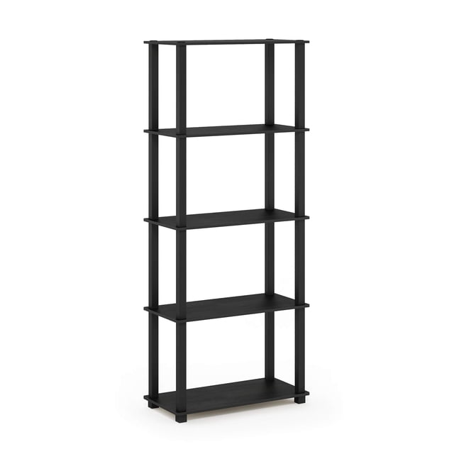 Estante Furinno Turn-N-Tube de 5 niveles, multiusos, americano/negro