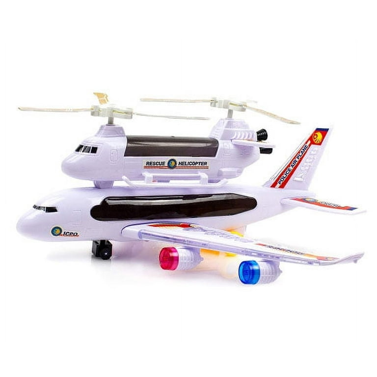 PlayWorld Police Airplane - 4D Flashing Lights - White - Walmart.com