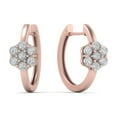 thumbnail image 3 of Flower Small 2 Tone Hoop Huggie Earrings, 3 of 4