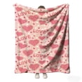 thumbnail image 1 of Hearth & Gear Soft And Warm Flannel Throw Blanket For Cozy Comfort Ideal For Valentine's Day And Winter Holidays Blanket $10 Throw Blanket with Pom Poms Full Size Light Weight Blanket Extra Thick, 1 of 4