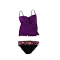 thumbnail image 2 of Profile Womens Starlet Banded 2 Piece Bandeau, Purple, 14, 2 of 2