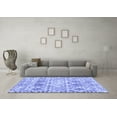 thumbnail image 3 of Ahgly Company Machine Washable Indoor Rectangle Trellis Blue Modern Area Rugs, 7' x 9', 3 of 4