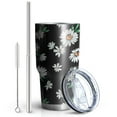 thumbnail image 2 of Daisy Floral Tumbler with Lid and Straw Stainless Steel 30oz Daisy Tumbler Cup Insulated Daisy Water Bottle Cups Coffee Tumbler Travel Mug Gifts for Women, 2 of 7
