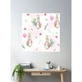 thumbnail image 2 of Nursery Characters, Pink Peter Rabbit, Beatrix Potter Poster Wall Art, Modern Wall Decor For Living Room Bedroom, 24x24 UNFRAMED, 2 of 3