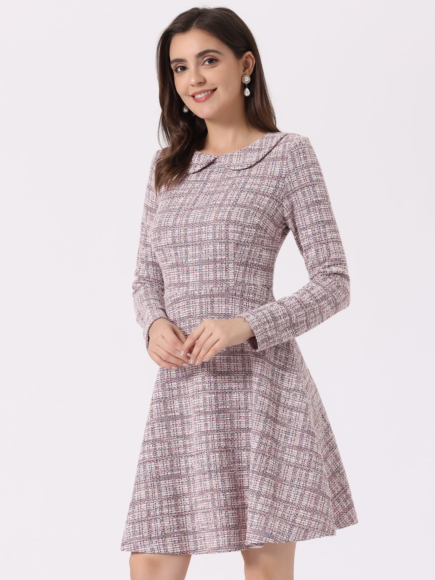 DARING DIVA Peter Pan Collar A-line Dress L Pink