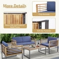 thumbnail image 4 of Gymax 4PCS Acacia Wood Patio Conversation Set Outdoor Furniture Set w/ Navy Cushions, 4 of 6