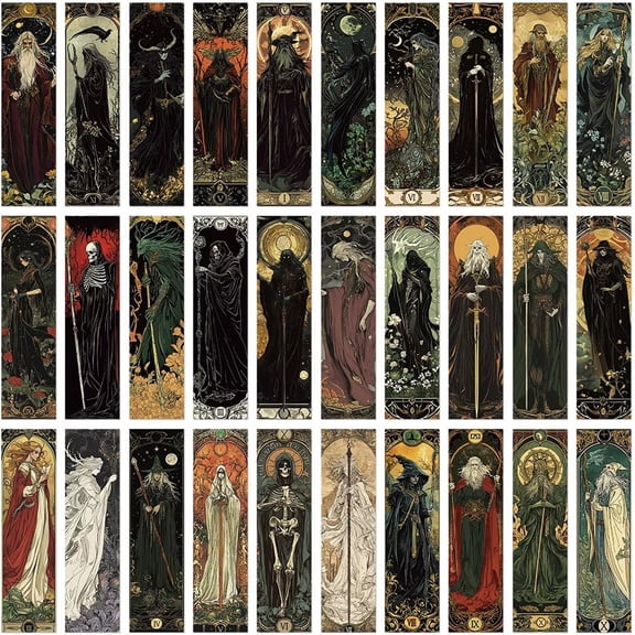 30pcs Wizard Bookmarks, Books Page Labeling, Vintage Paper Bookmarks Set, Funny Bookmarks DIY Pages Clips Wizards To Mark Bookmarks for Men Women