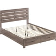 thumbnail image 2 of Queen Storage Bed Frame with 2 Drawers, Barrel Oak Finish Platform Bed, No Box Spring Needed, Wood MDF Construction, 2 of 8