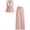 Watermelon Red, variant on Asxite Girls Summer Outfits Casual Striped V Neck Sleeveless Knot Top Drawstring Wide Leg Pants Set 2 Piece 9-16 Y
