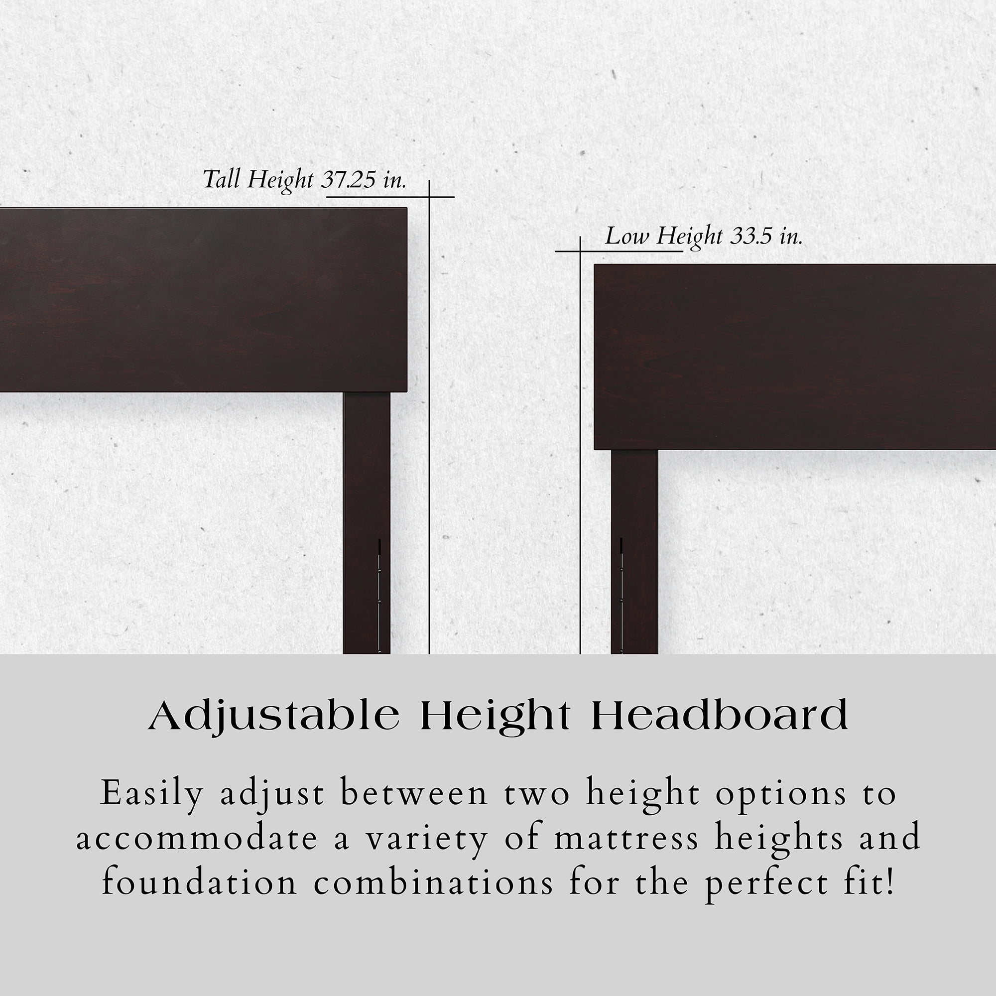 AFI Orlando Twin Modern Solid Wood Panel Headboard with Attachable Charger, Espresso