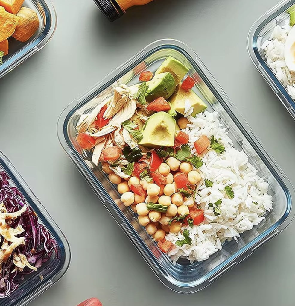 Shaws Cookware 30 Piece Glass Food Storage Containers with Lids, Easy Lock Airtight Lid, For Meal Prep, Leftovers, Fruit, Fridge, Freezer , & Oven Safe, Assorted Sizes, 15 Containers & 15 Lids, Black