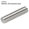 thumbnail image 2 of Uxcell M10 x 1.57" Fully Threaded Rod 304 Stainless Steel Right Hand Threads 10 Pack, 2 of 5