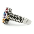 thumbnail image 3 of Finest GoldQMR10-4-8 Sterling Silver Two-Tone & 14K Four-Stone Mothers Ring Mounting - Size 8, 3 of 6