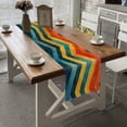 thumbnail image 4 of BaHomeck Table Runner 13*72 In,Set Of 1 Abstract Chevron Pattern With Orange High Density Cotton Linens Machine Washable Table Runner For Kitchen Dining Table Coffee Table Decor, 4 of 4