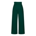 thumbnail image 5 of BXINGOHAI Work Pants for Women Loose Casual Wide Leg Pants Trendy Solid Bow-Knot Pants High Waist Trousers Office Business Palazzo Pants Today Sales Green,L, 5 of 6