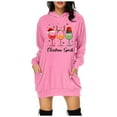 thumbnail image 2 of WEAIXIMIUNG Sweat-Shirt pour Femmes Veste Longue Décontractée Col Rond Poche Imprimé Flocon de Neige de Noël, 2 of 3